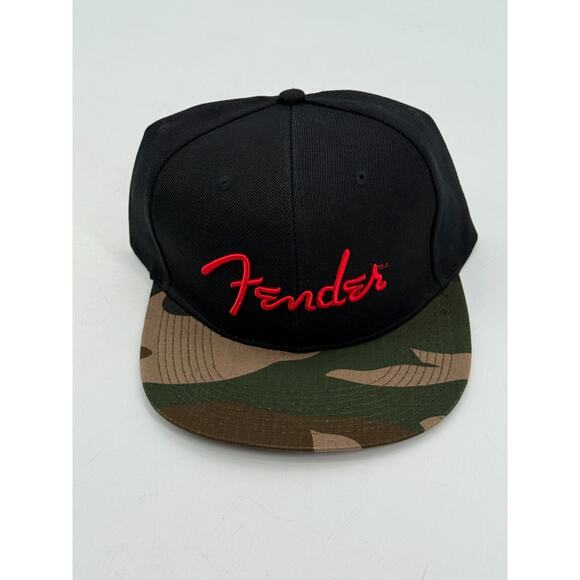 Fender Guitar Other - Fender Guitar Hat Camo Snapback Flat Bill Cap Black/Camo Red Logo The Classics